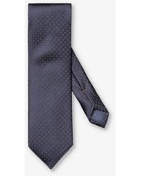 Eton - Vy Blue Floral-print Silk Tie - Lyst