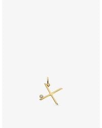 Monica Vinader - Solitaire Diamond Initial X 18Ct- Vermeil And 0.035Ct Lab-Grown Diamond Pendant - Lyst