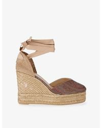 Castañer - Chiara Cotton-Canvas Wedge Sandals - Lyst