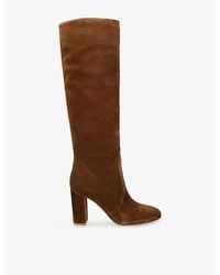 Gianvito Rossi - Glen 85 Heeled Suede Knee-High Boots - Lyst