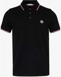Moncler - Brand-patch Split-hem Cotton-piqué Polo Shirt - Lyst