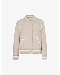 Sporty & Rich - Vendome Brand-embroidered Wool-blend Jacket - Lyst