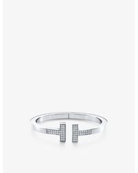 Tiffany & Co. - Tiffany T Pavé-Set 18Ct- And 0.74Ct Brilliant-Cut Diamond Bracelet - Lyst