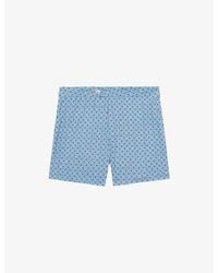 Reiss - Caprio Geometric-Print Swim Shorts - Lyst
