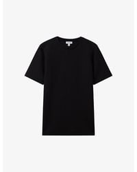 Reiss - Bradley Stitched-Trim Stretch Woven-Blend T-Shirt - Lyst