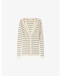 Sandro - Striped Ribbed Knitted Cardigan - Lyst
