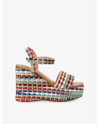 Steve Madden - Saucie Heeled Raffia Wedges - Lyst