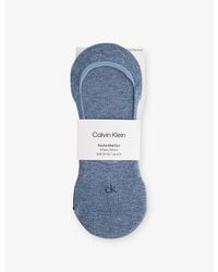 Calvin Klein - Logo No-Show Stretch-Cotton Socks - Lyst
