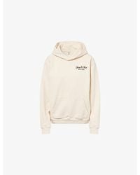 Sporty & Rich - Farm Script Logo-Embroidered Cotton Hoody - Lyst