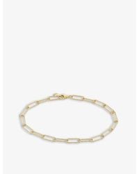 Monica Vinader - Alta 18Ct Textured-Plated Vermeil Sterling Bracelet - Lyst