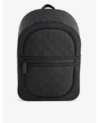 Gucci - gg Logo-debossed Leather Backpack - Lyst