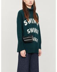Sandro Swing-intarsia Turtleneck Woven Jumper - Green
