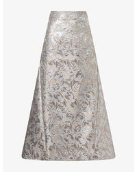 Huishan Zhang - Vicky Floral Jacquard Midi Skirt - Lyst