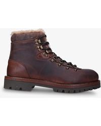 Belstaff Fleece-lined Leather Lace-up Boots - Brown