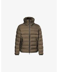 Emporio Armani - Brand-Print Hooded Shell-Down Jacket - Lyst