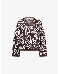 Yasmina Q - Amani Floral-Print Cotton-Knit Jumper - Lyst