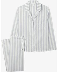 The White Company - Stripe-print Regular-fit Cotton And Linen-blend Pyjamas - Lyst