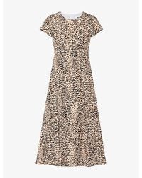 Ro&zo - Print Short-Sleeved Woven Maxi Dress - Lyst