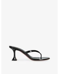 AMINA MUADDI - Juliette Thong 70 Leather Heeled Sandals - Lyst