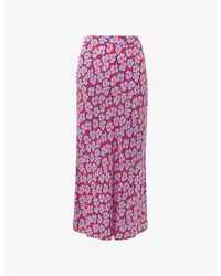 Whistles - Floral-print Bias-cut Woven Midi Skirt - Lyst