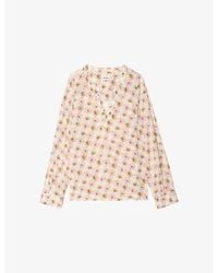 Zadig & Voltaire - Torny V-Neck Floral-Print Woven Blouse - Lyst