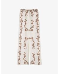 Claudie Pierlot - Floral-Print Wide-Leg Woven Trousers - Lyst