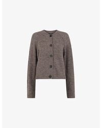 Whistles - Round-Neck Raglan-Sleeved Knitted Cardigan - Lyst