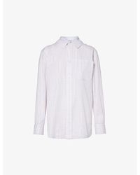 Bottega Veneta - Checked Tie-back Cotton And Silk-blend Shirt - Lyst