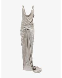 Rick Owens - Strutter Draped Velvet Maxi Dress - Lyst