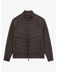 Reiss - Calvorn Hybrid Quilted-Body Cotton-Blend Jacket - Lyst