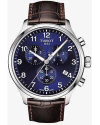 Tissot - T1166171604700 Chrono Xl Classic Stainless Steel And Leather Strap Watch - Lyst