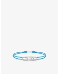 Messika - Care(S) Pavé 18Ct Rose And 0.26Ct Diamond Cord Bracelet - Lyst