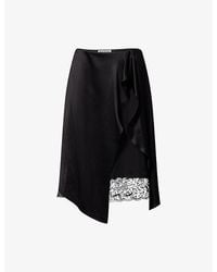 Acne Studios - Inouka Layered Satin Midi Skirt - Lyst