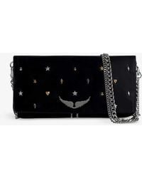 Zadig & Voltaire - Rock Lucky Charm-embellished Suede Clutch Bag - Lyst