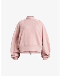 AllSaints - Dana High-neck Relaxed-fit Organic-cotton Sweatshirt - Lyst