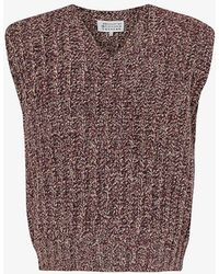 Maison Margiela - Chunky-knit V-neck Wool-blend Vest - Lyst