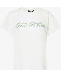PAIGE - Ren Text-print Cotton And Linen-blend Jersey T-shirt - Lyst