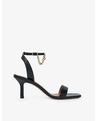 Maje - Chain-strap Leather Heeled Sandals - Lyst