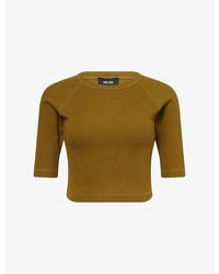 ME+EM - Raglan-Sleeve Cropped Cotton-Jersey Top - Lyst