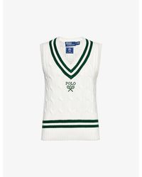 Polo Ralph Lauren - X Wimbledon Logo-embroidered Cotton-knit Jumper - Lyst