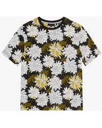 Ted Baker - Florid Floral-print Short-sleeve Cotton T-shirt - Lyst