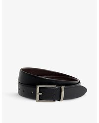 Reiss - Ricky Reversible Leather Buckle Belt - Lyst