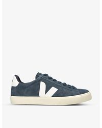 Veja - Campo V-logo Suede Trainers - Lyst