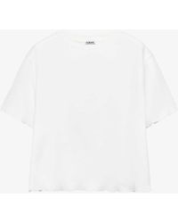 Loewe - Anagram-embroidered Raw-hem Cotton-blend T-shirt - Lyst