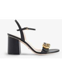 Gucci - gg Marmont Leather Heeled Sandals - Lyst