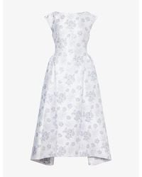 Huishan Zhang - Aimee Floral Cotton-Blend Midi Dress - Lyst