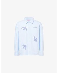 Pellador - Striped Embroidered Cotton Shirt - Lyst