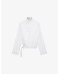 Loewe - Draped Long-Sleeve Cotton Blend Shirt - Lyst