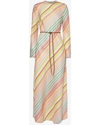 Zimmermann - Stripe Halliday Striped Linen Maxi Dress - Lyst