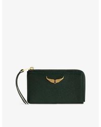 Zadig & Voltaire - Zv Logo-Plaque Leather Cardholder - Lyst